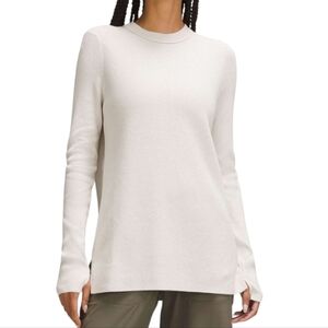 Lululemon Take It All In Sweater Women Medium White Cotton Crewneck